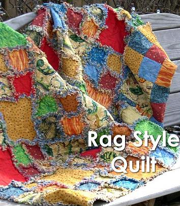 Easy Rag Quilt Pattern with Four Patch Blocks and Setting Squares